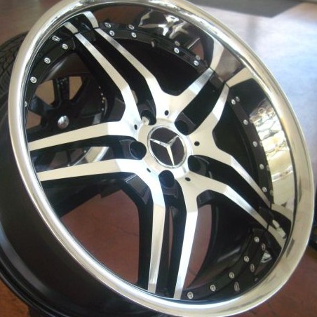 MERCEDES WHEELS/RIM E E55 E320 E350 E550 Diamond Cut / Black Inner Spokes / Chrome Lip 19"