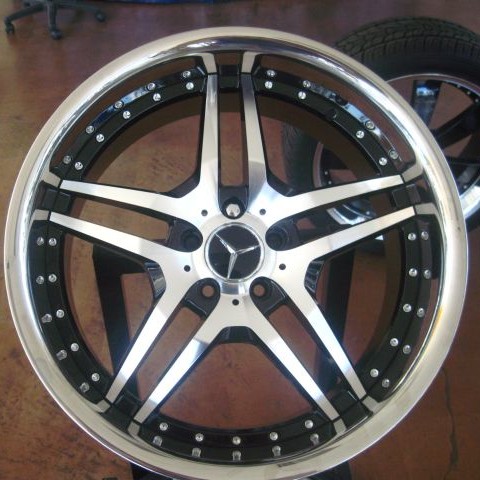 MERCEDES WHEELS/RIM CL500 S430 S500 S550 S600 Diamond Cut / Black Inner Spokes / Chrome Lip 19"