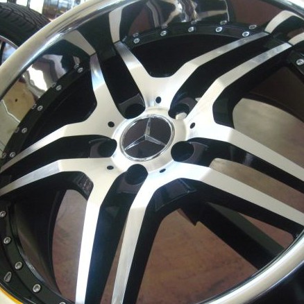 MERCEDES WHEELS/RIM CL500 S430 S500 S550 S600 Diamond Cut / Black Inner Spokes / Chrome Lip 19"