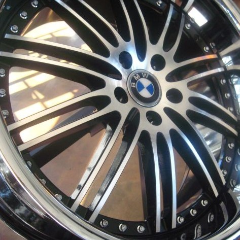 BMW WHEELS/RIM 325i 325xi 325ci E46 E90 M3 Diamond Cut / Black Inner Spokes / Chrome Lip 20"
