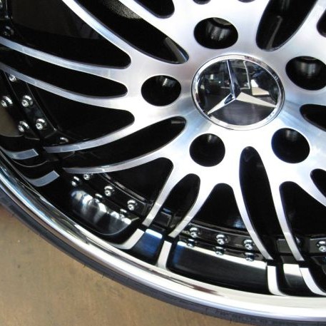 MERCEDES WHEELS/RIM CL500 CL550 S430 S500 S550 S600 Diamond Cut / Black Inner Spokes / Chrome Lip 20"
