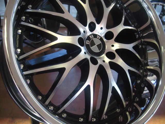 BMW WHEELS/RIM E60 E63 E64 645ci 650i M5 M6 Diamond Cut / Black Inner Spokes / Chrome Lip 20" - Image 2
