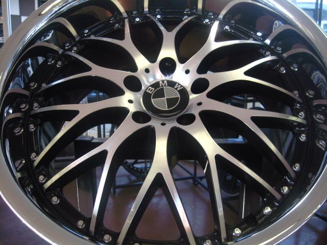 BMW WHEELS/RIM E60 E63 E64 645ci 650i M5 M6 Diamond Cut / Black Inner Spokes / Chrome Lip 20" - Image 3