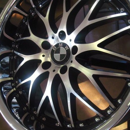 BMW WHEELS/RIM 325i 325xi 325ci E46 E90 M3 Diamond Cut / Black Inner Spokes / Chrome Lip 20"