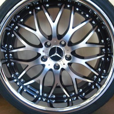 MERCEDES WHEELS/RIM C230 C240 C280 C300 C320 C350 Diamond Cut / Black Inner Spokes / Chrome Lip 19"