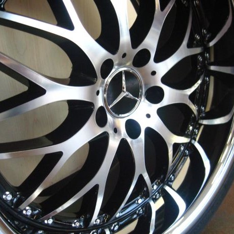MERCEDES WHEELS/RIM CL500 S430 S500 S550 S6 Diamond Cut / Black Inner Spokes / Chrome Lip 20"
