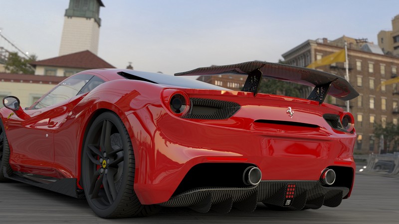DMC Ferrari 488 GTB Forged Carbon Fiber Big Wing Spoiler fits the OEM Coupe in GT EVO Pista FXXK Style I - Image 2