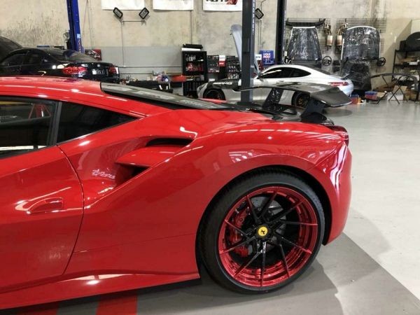 DMC Ferrari 488 GTB Forged Carbon Fiber Big Wing Spoiler fits the OEM Coupe in GT EVO Pista FXXK Style I - Image 4