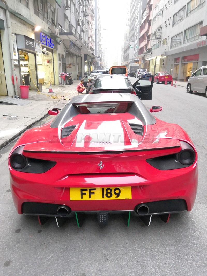 DMC Ferrari 488 GTB GTO Forged Carbon Fiber Duck Wing Trunk Lip Spoiler fits the OEM Coupe - Image 2
