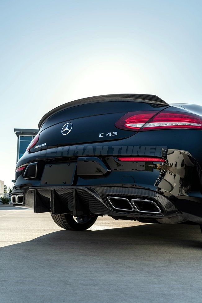 DMC Carbon Fiber Rear Diffuser GT DTM Style for Mercedes Benz Coupe W205 AMG C43 & C200 C250 C300 (2015-2018) - Image 3