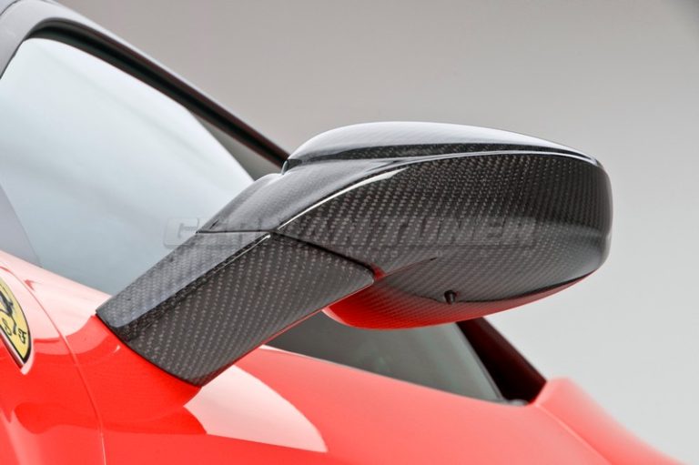 DMC Ferrari 458 Italia - Carbon Fiber Side Mirrors - Full Housing Cases, not add-ons - Fit the OEM Coupe & Spyder as well as the Speciale & Aperta