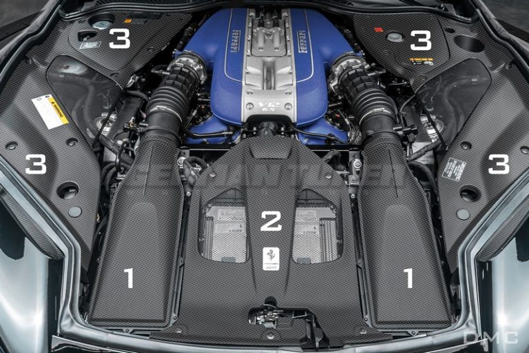DMC Ferrari 812 Superfast Engine Room Panels Forged Carbon Fiber fits the OEM SF, GTS & Competizione, Coupe & Spider Aperta