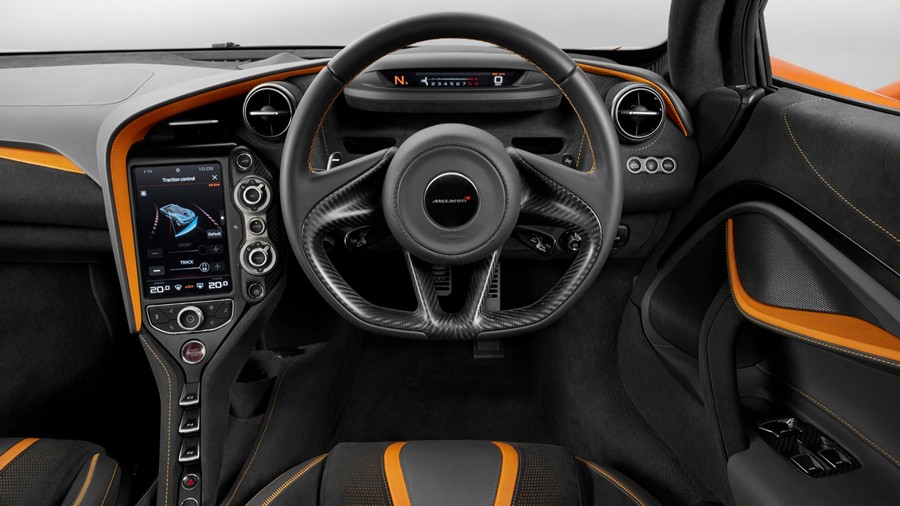 DMC Forged Carbon Fiber Steering Wheel Cover fits Coupe & Spider Interior for McLaren 720s & 765LT
