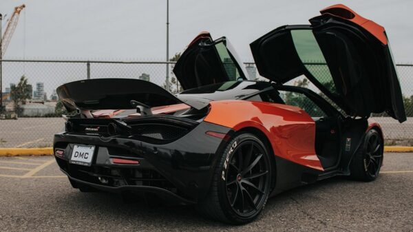 DMC McLaren 720s Rear Wing Trunk Lip Spoiler + Base Deck Lid P1 Style fits the OEM Coupe & Spider in Forged Carbon Fiber