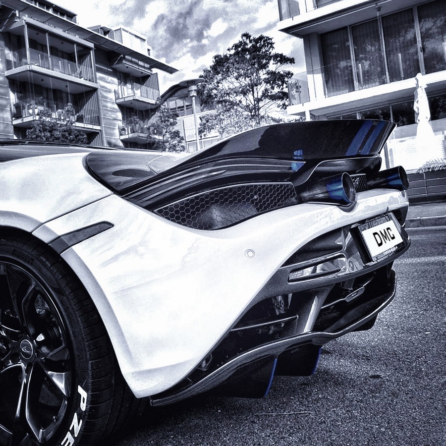 DMC McLaren 720s Rear Wing Trunk Lip Spoiler + Base Deck Lid P1 Style fits the OEM Coupe & Spider in Forged Carbon Fiber - Image 8