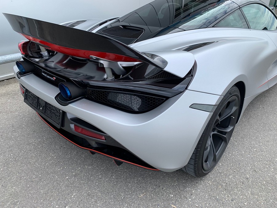 DMC McLaren 720s Rear Wing Trunk Lip Spoiler + Base Deck Lid P1 Style fits the OEM Coupe & Spider in Forged Carbon Fiber - Image 10