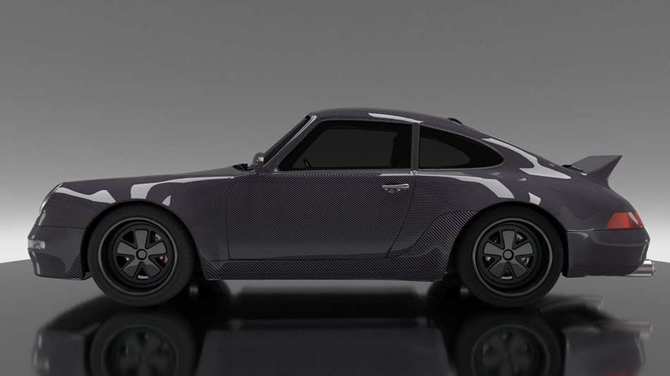 DMC Porsche 993 OEM Style Side Skirts Carbon Fiber