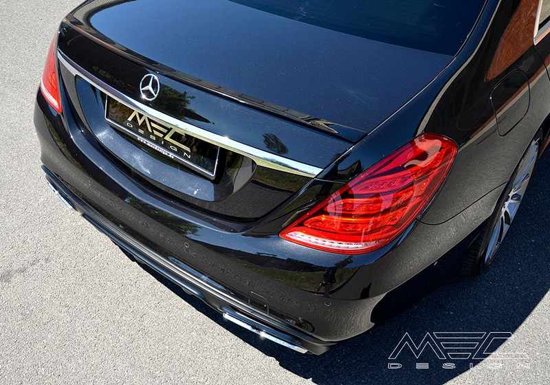 MEC Design Rear Diffuser in Carbon Finish (without cutout for foglight) & Black AMG 63 Endpipes for S-Class W222 - Image 4