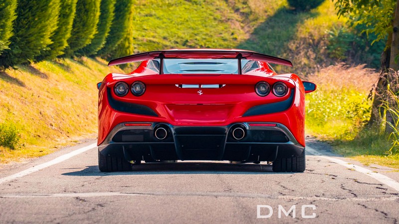 DMC Forged Carbon Fiber Rear Gooseneck Wing Spoiler GT3 Style fits the OEM Coupe and Spyder Convertible Cabriolet for Ferrari F8 Tributo - Image 2