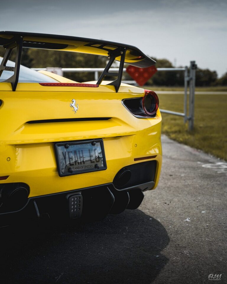 DMC Ferrari 488 GTB Forged Carbon Fiber Big Wing Spoiler fits the OEM Coupe in GT EVO Pista Style II