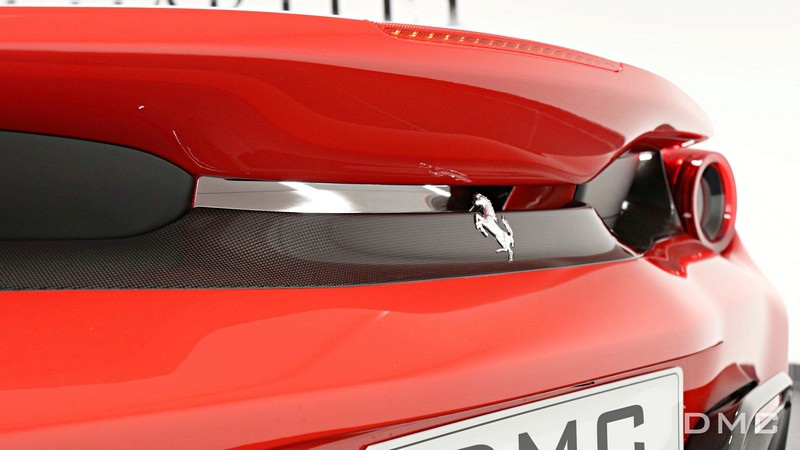 DMC Forged Carbon Fiber Rear Bumper Center Fascia Trim Cover for Ferrari 488 Pista Coupe & Spider