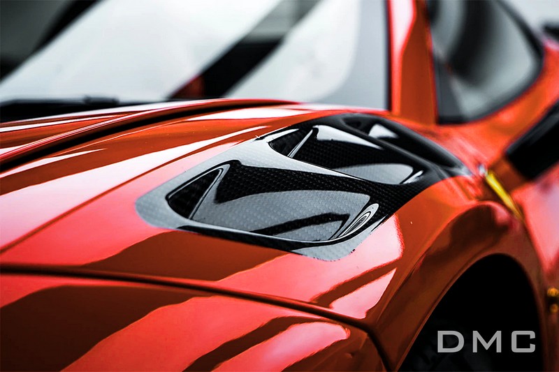DMC Ferrari 488 Pista - Forged Carbon Fiber Front Fenders - Vented GT3 EVO FXX Style fits the OEM GTB Coupe & Spider