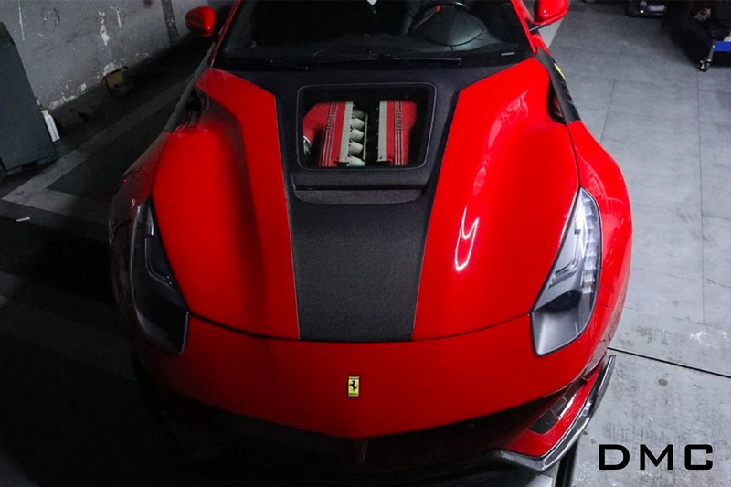 DMC Forged Carbon Fiber Front Hood with Glass Window replaces the OEM Bonnet fits Coupe, Spyder Aperta & TDF for Ferrari F12 Berlinetta TRS - Image 2