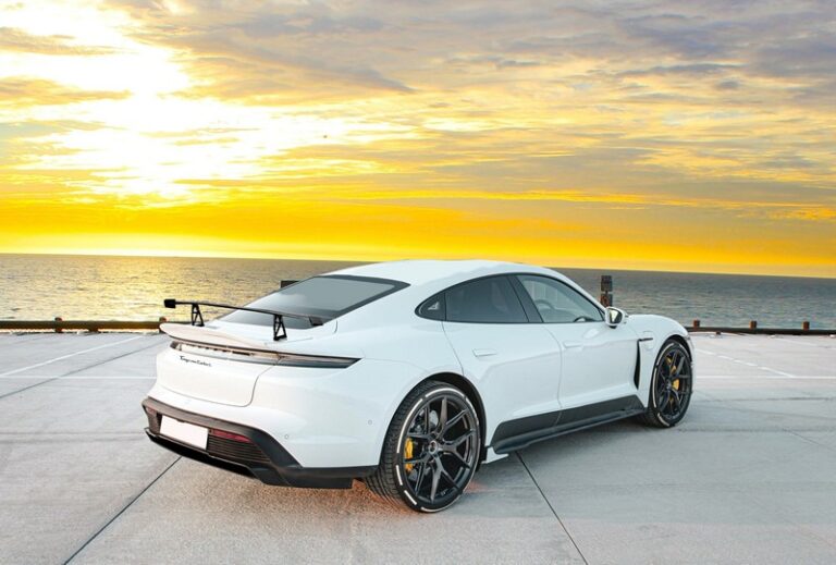 DMC Forged Carbon Fiber Rear Wing GT3 Spoiler fits the OEM 4S & Turbo S Deck Lid for Porsche Taycan