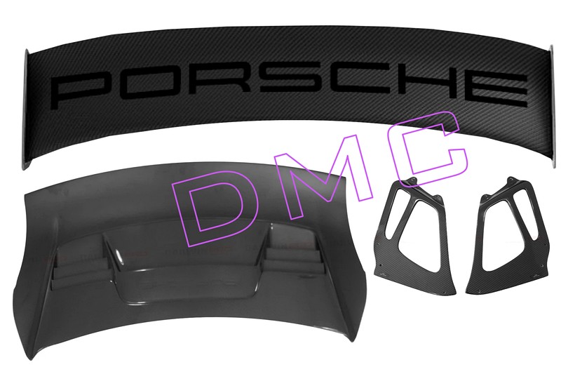 DMC Forged Carbon Fiber Rear Wing and Base Spoiler (Engine Cover) for Porsche 991.2 - Image 3
