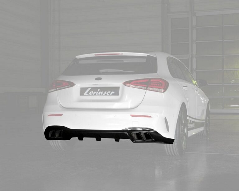 Lorinser Rear Diffusor with Tailpipes, Ceramic Coated Black for A-Class W177