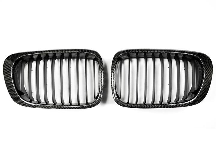 AutoTecknic Replacement Carbon Fiber Front Grilles for E46 3-Series Coupe Pre-Facelift | M3