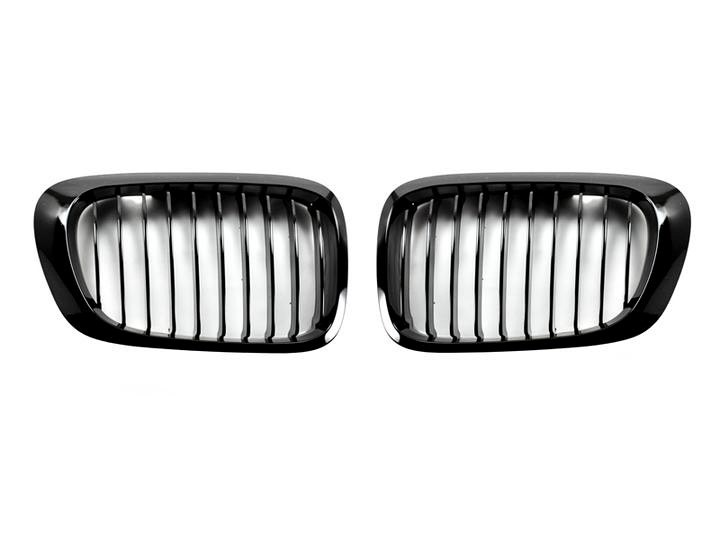 AutoTecknic Replacement Glazing Black Front Grilles for E46 3-Series Coupe Pre-Facelift | M3