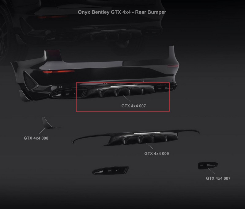 ONYX Aero Rear Bumper Vented with Carbon Vents for 2017 Bentley GTX 4x4 - Image 3