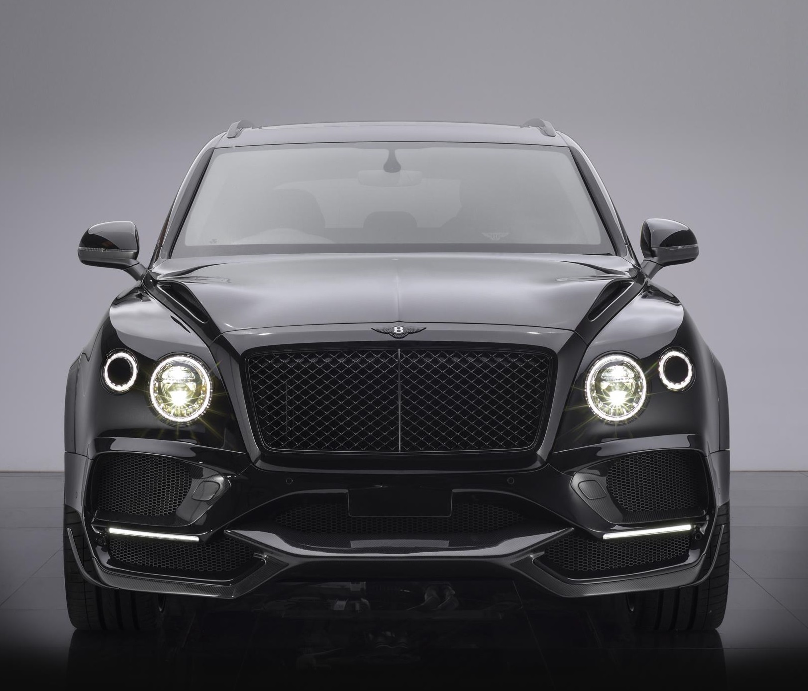 ONYX Carbon Bumper Grill Inserts & LED Carbon Holders for 2017 Bentley GTX 4x4