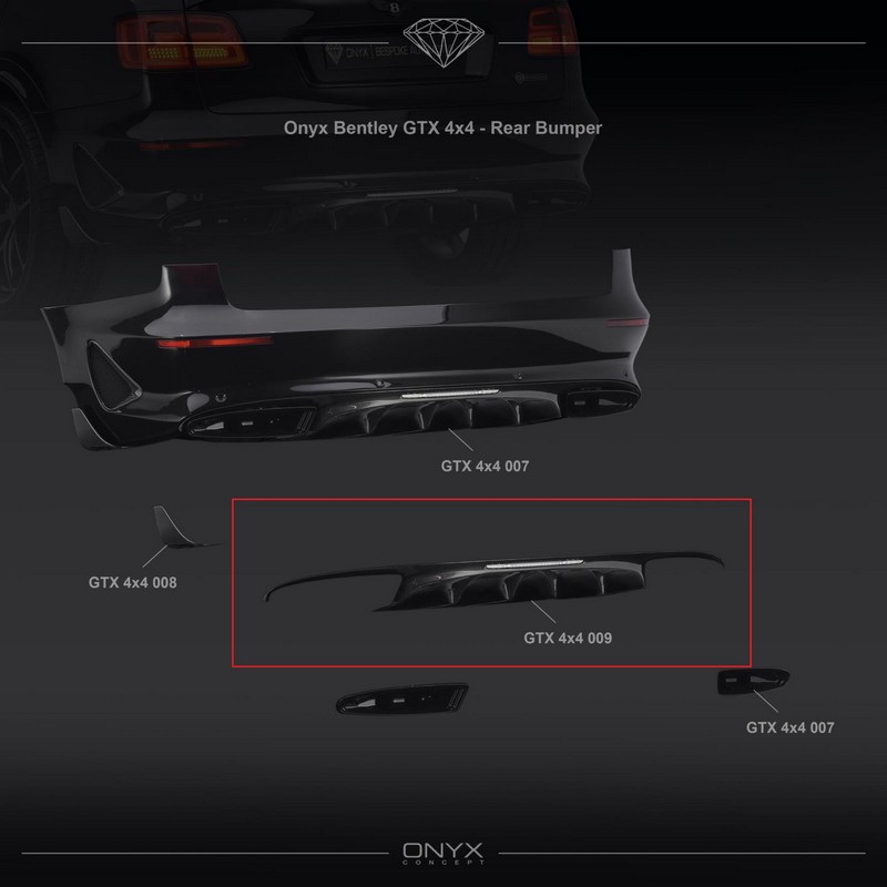 ONYX Carbon TS Sport Rear Diffuser for 2017 Bentley GTX 4x4 - Image 2