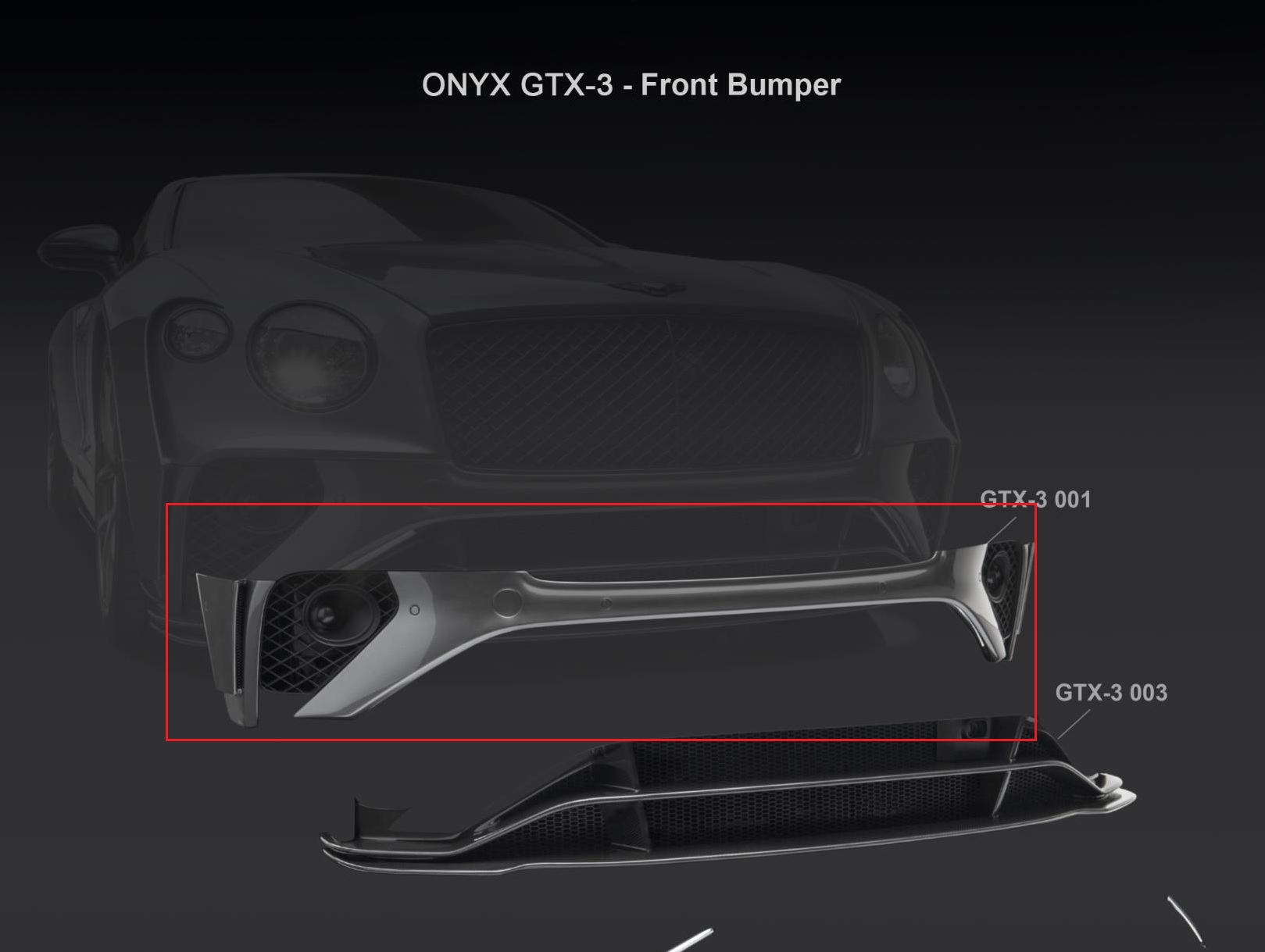 ONYX Carbon Visible Aero Front Bumper Incl. Hex Mesh for 2020 GTX-3 Bentley Continental GT - Image 3