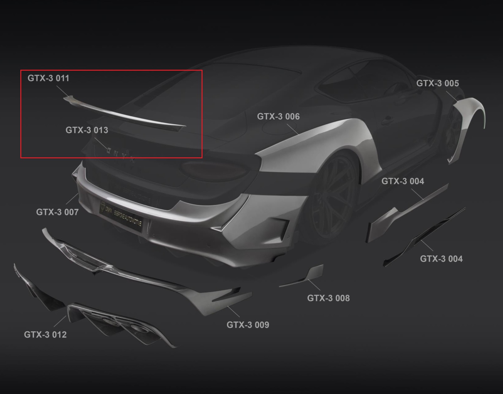 ONYX Rear Roof Aero Spoiler for GTX-3 Bentley Continental GT - Image 2