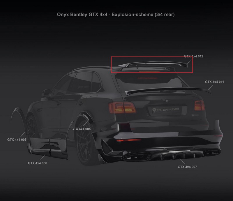 ONYX Rear Roof Spoiler Aero Spoiler for 2017 Bentley GTX 4x4 - Image 2