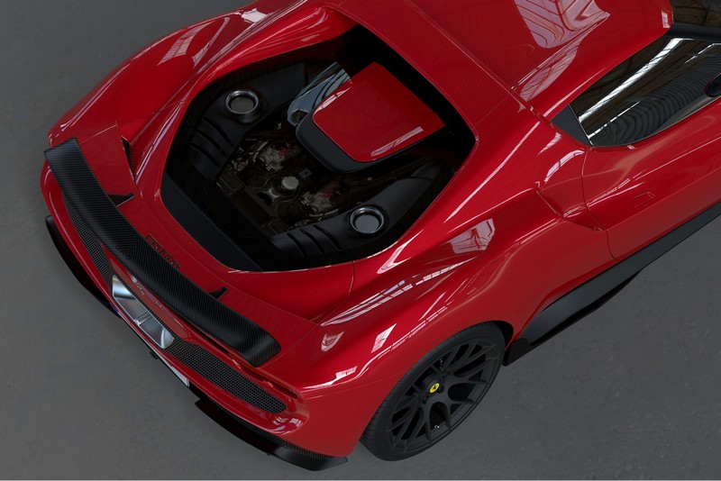 DMC Ferrari 296 GTB Carbon Fiber Aero Kit - Rear Wing Spoiler fits the OEM 296GTB Body Coupe, Spider & Assetto Fiorano - Image 2