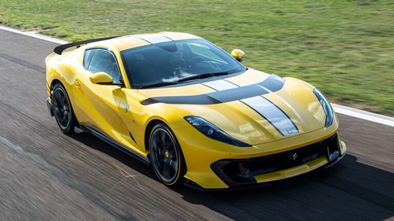 DMC Ferrari 812 Competizione Forged Carbon Fiber Front Bumper fits the OEM SF Superfast Coupe & GTS Spider