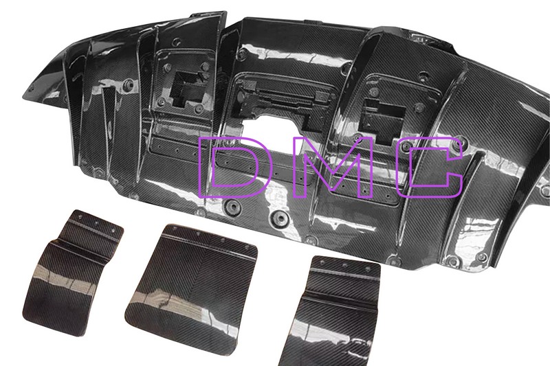 DMC Ferrari F8 Tributo Forged Carbon Rear Diffuser fits the OEM Rear Bumper of the Coupe and Spider - Image 4