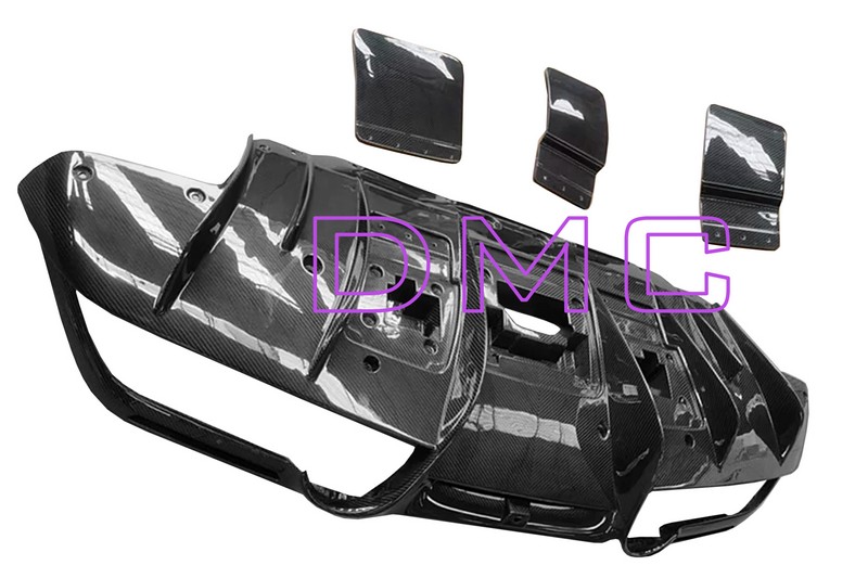 DMC Ferrari F8 Tributo Forged Carbon Rear Diffuser fits the OEM Rear Bumper of the Coupe and Spider - Image 3