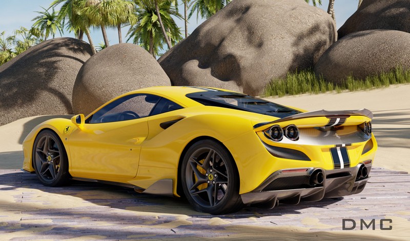 DMC Ferrari F8 Tributo Forged Carbon Rear View Camera Cover fits the OEM Rear Bumper of the Coupe & Spider - Image 2