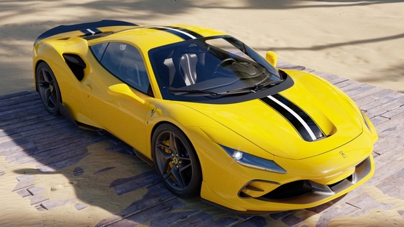 DMC Ferrari F8 Tributo Forged Carbon Rear Wing Trunk Spoiler Lip fits on the OEM Deck Lid - Image 3