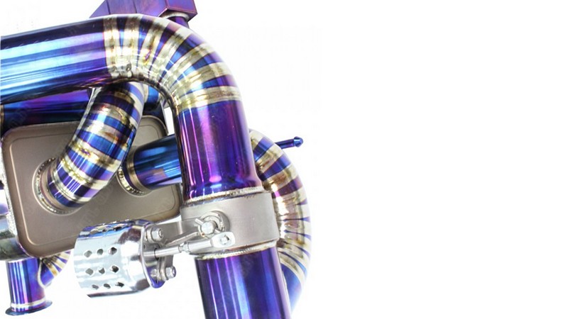 DMC Lamborghini Aventador Exhaust: Titanium: Gold or Blue Purple: Fits the OEM LP700 & LP720 System: With Valves & End Tips - Image 3