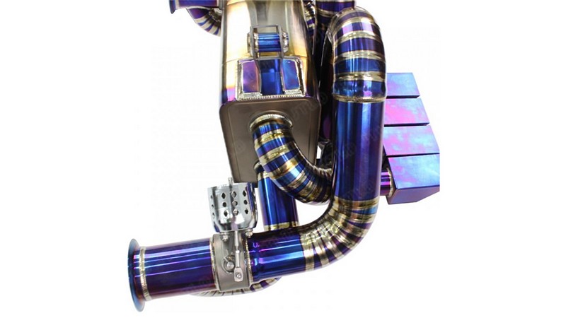 DMC Lamborghini Aventador Exhaust: Titanium: Gold or Blue Purple: Fits the OEM LP700 & LP720 System: With Valves & End Tips - Image 2