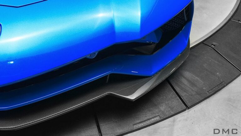 DMC Lamborghini Aventador S Forged Carbon Fiber Front Lip Splitter fits the OEM LP740 Coupe & Spider