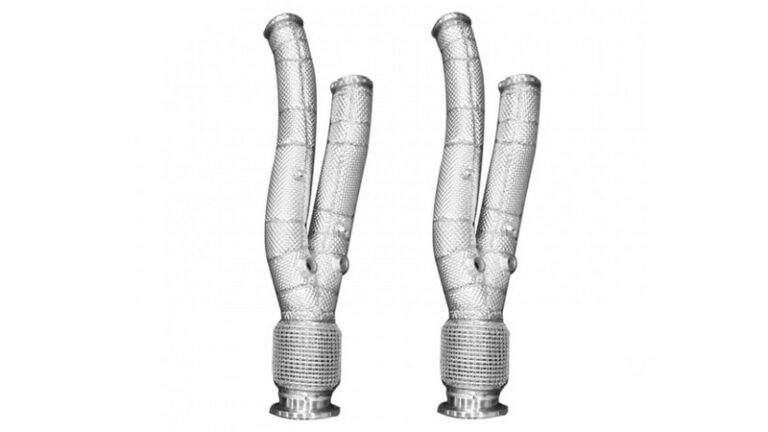 DMC Lamborghini Aventador SVJ Exhaust: Down Pipes: Stainless Steel T304: Fits the OEM System: Coupe & Spyder: With optional heat shield