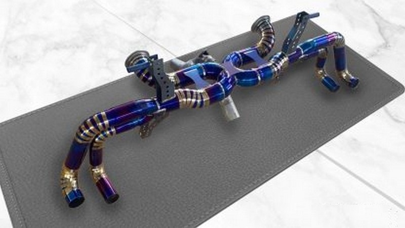 DMC Lamborghini Huracan “Edizione-GT” Valved Exhaust System: Made of Blue & Gold Titanium in Germany: Fits the OEM LP610 LP580 EVO Performante Coupe & Spyder - Image 3