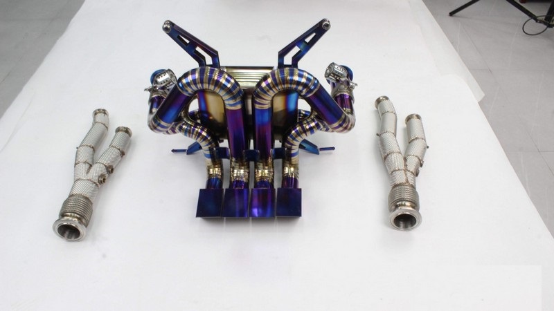 DMC Lamborghini Huracan “Edizione-GT” Valved Exhaust System: Made of Blue & Gold Titanium in Germany: Fits the OEM LP610 LP580 EVO Performante Coupe & Spyder - Image 2